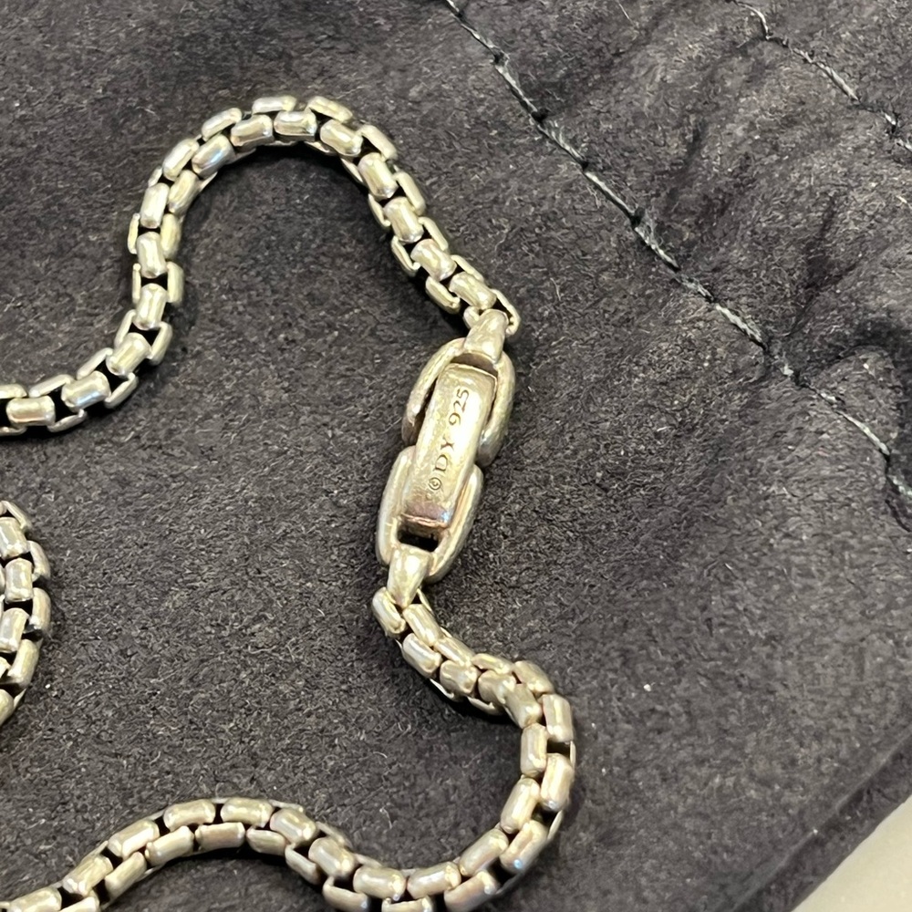 Authentic David Yurman Silver Men's Boc Chain Bracelet, Size Medium - Picture 2 of 3